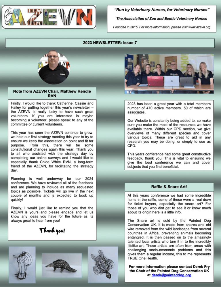 AZEVN Newsletter Cover 2023